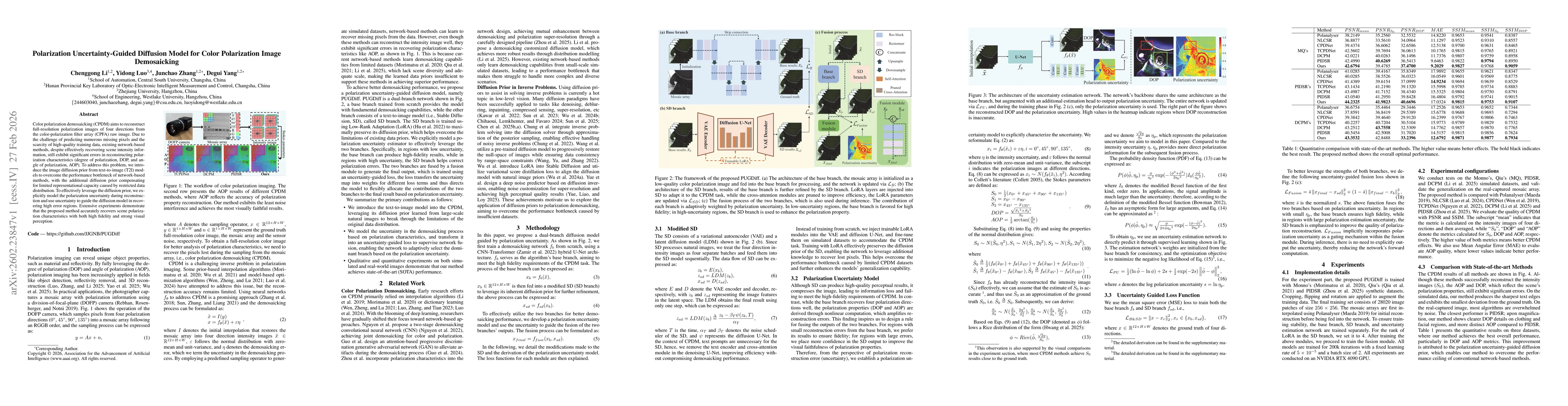 Thumbnail for Polarization Uncertainty-Guided Diffusion Model for Color Polarization Image Demosaicking