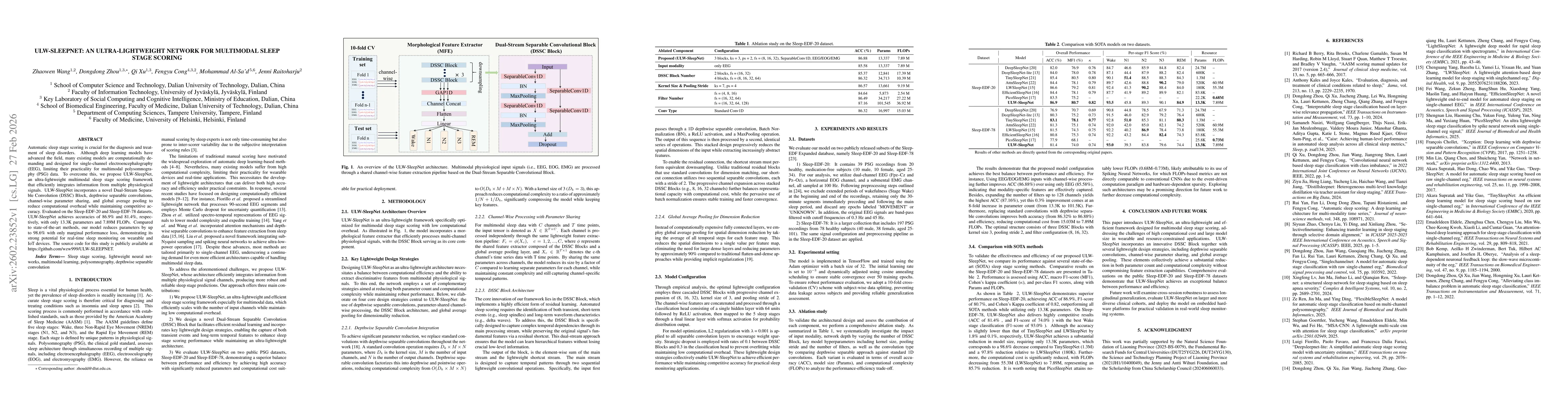 Thumbnail for ULW-SleepNet: An Ultra-Lightweight Network for Multimodal Sleep Stage Scoring
