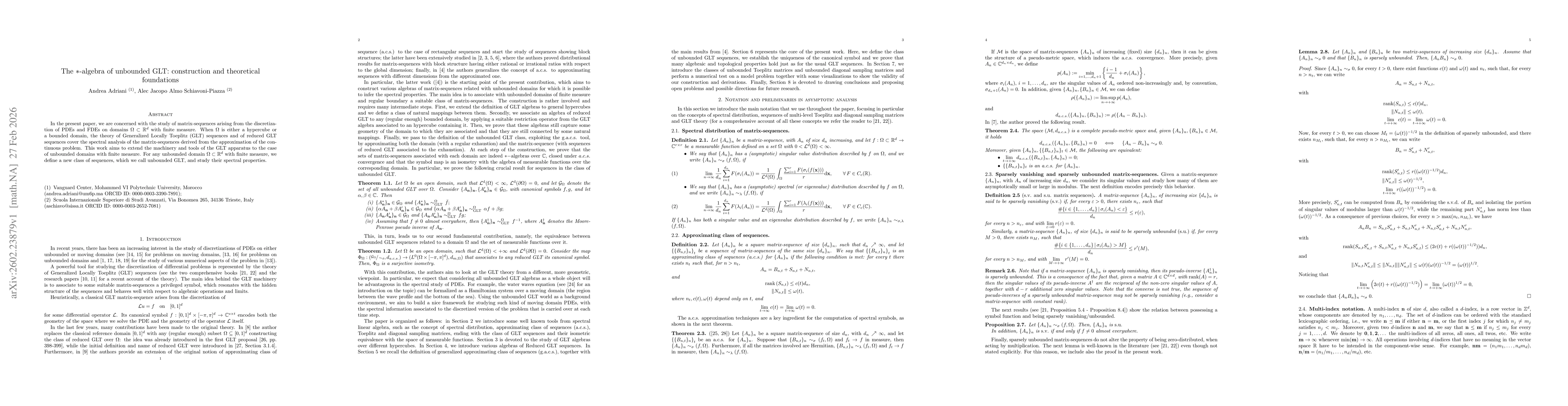Thumbnail for The $*$-algebra of unbounded GLT: construction and theoretical foundations