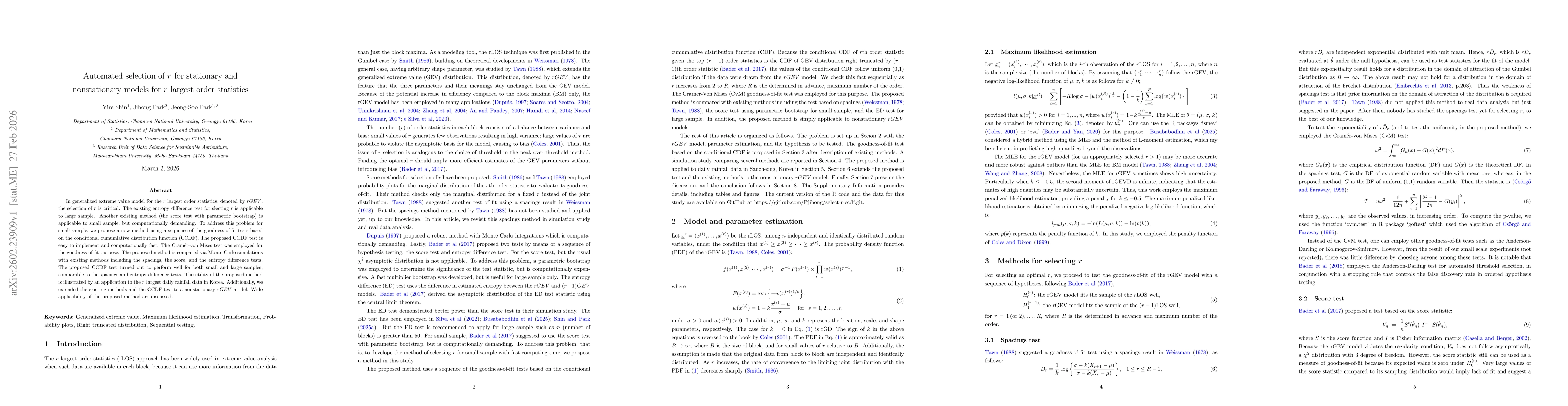 Thumbnail for Automated selection of r for stationary and nonstationary models for r largest order statistics