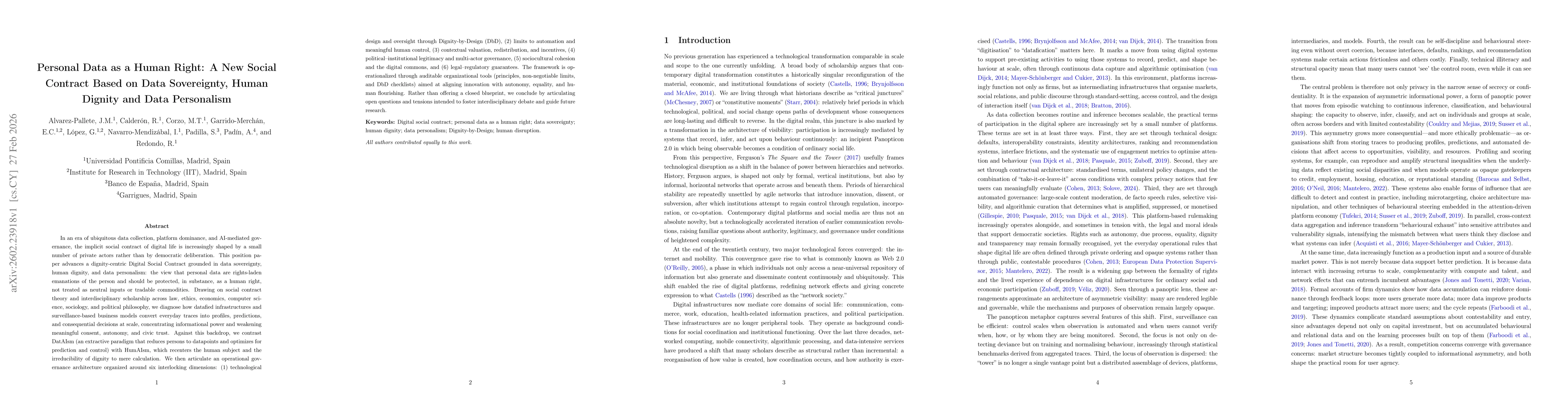 Thumbnail for Personal Data as a Human Right: A New Social Contract Based on Data Sovereignty, Human Dignity and Data Personalism