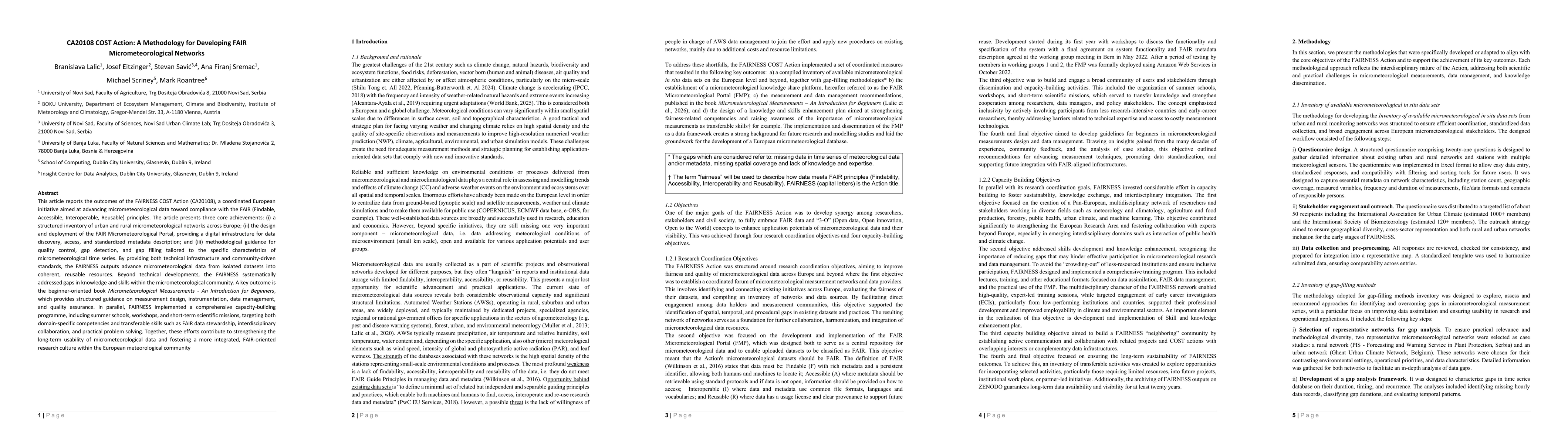 Thumbnail for CA20108 COST Action: A Methodology for Developing FAIR Micrometeorological Networks