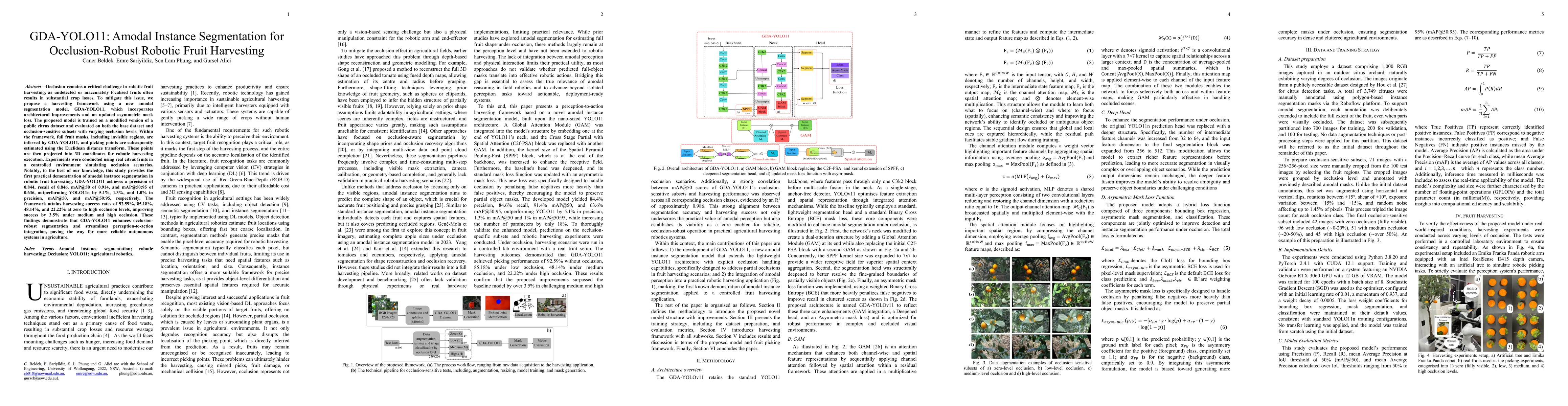 Thumbnail for GDA-YOLO11: Amodal Instance Segmentation for Occlusion-Robust Robotic Fruit Harvesting