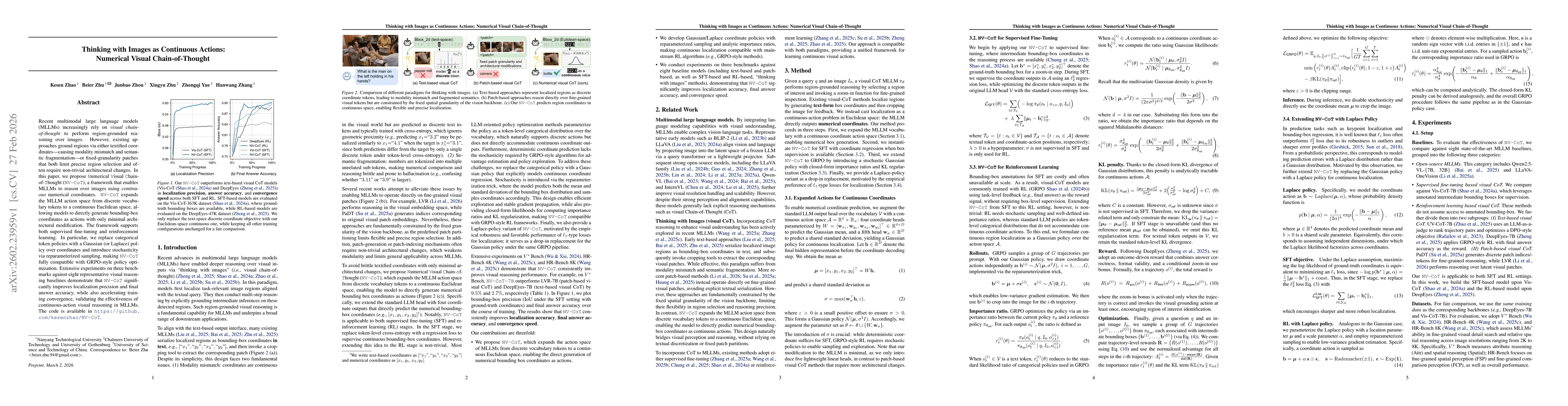 Thumbnail for Thinking with Images as Continuous Actions: Numerical Visual Chain-of-Thought