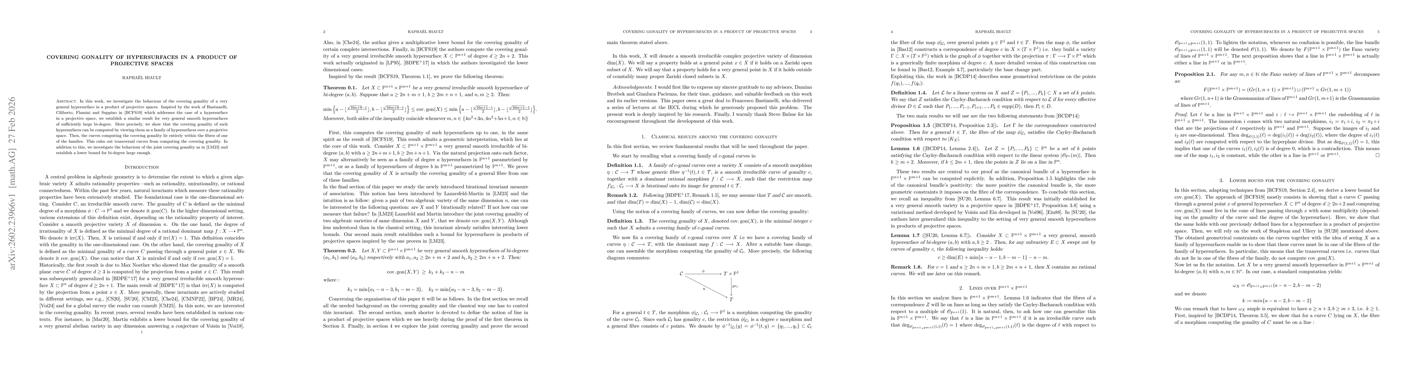 Thumbnail for Covering gonality of hypersurfaces in a product of projective spaces