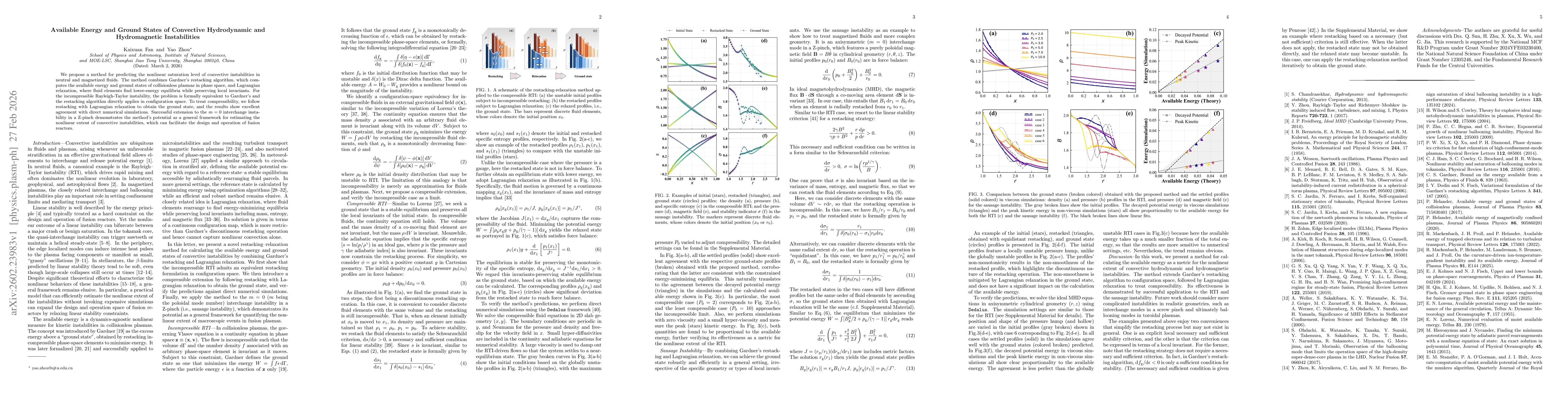 Thumbnail for Available Energy and Ground States of Convective Hydrodynamic and Hydromagnetic Instabilities