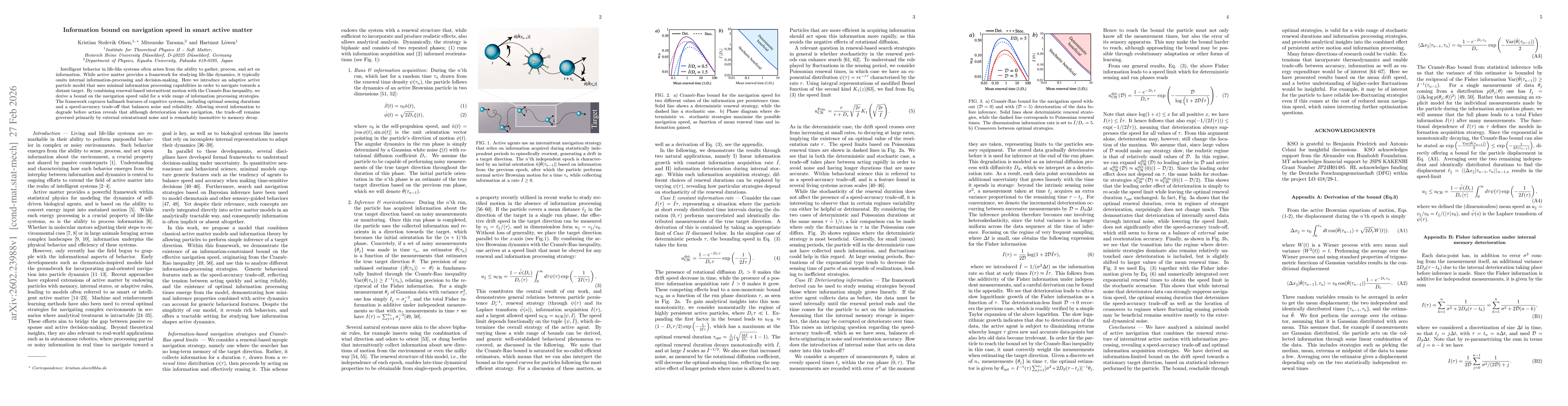 Thumbnail for Information bound on navigation speed in smart active matter