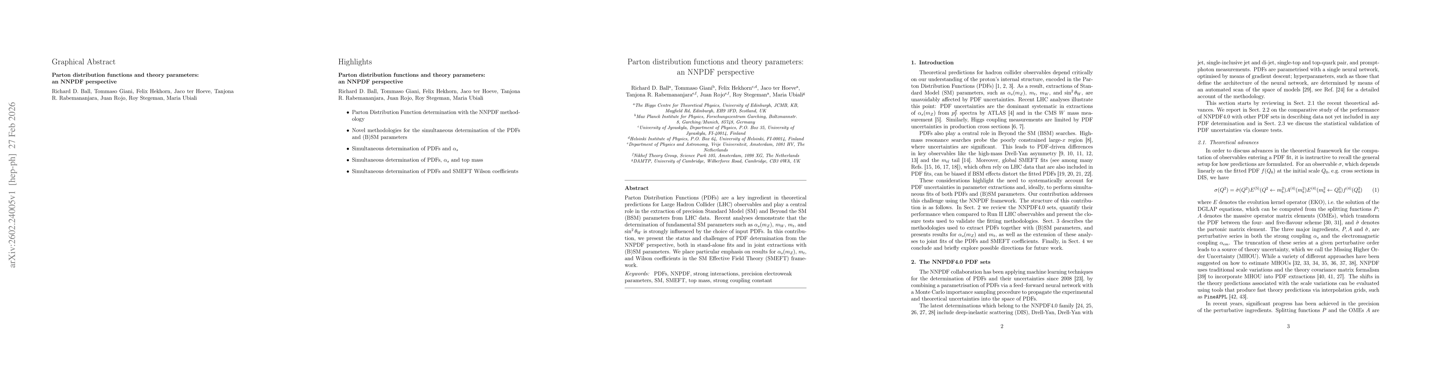 Thumbnail for Parton distribution functions and theory parameters: an NNPDF perspective