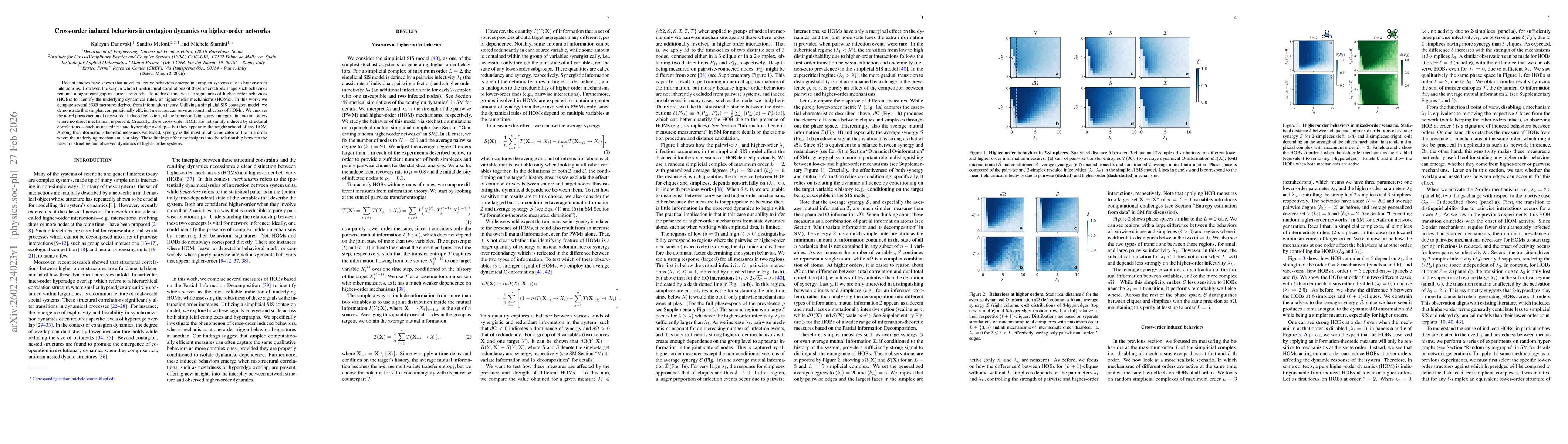 Thumbnail for Cross-order induced behaviors in contagion dynamics on higher-order networks