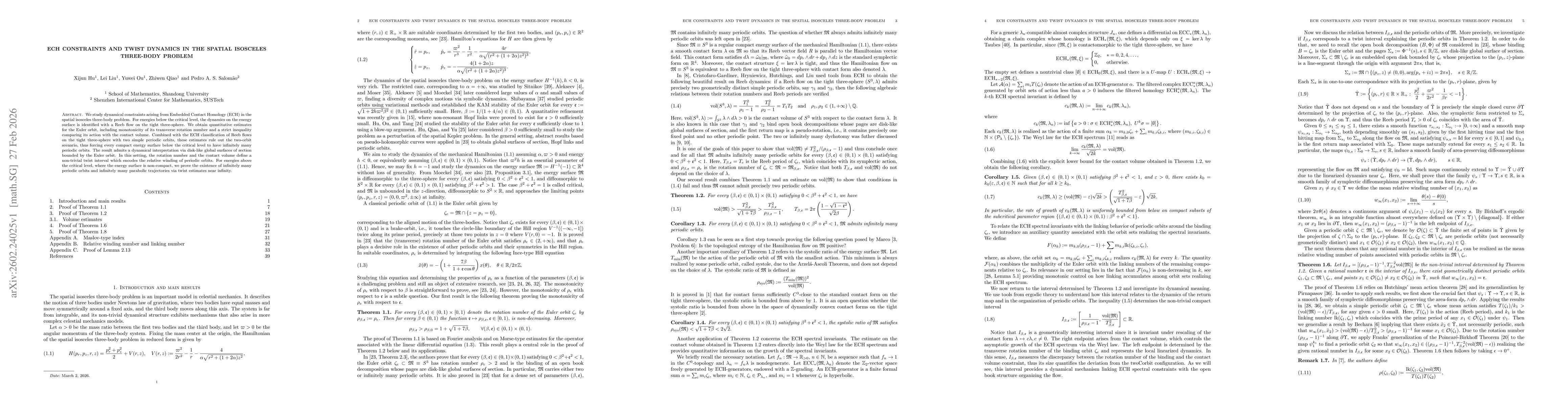 Thumbnail for ECH Constraints and Twist Dynamics in the Spatial Isosceles Three-Body Problem
