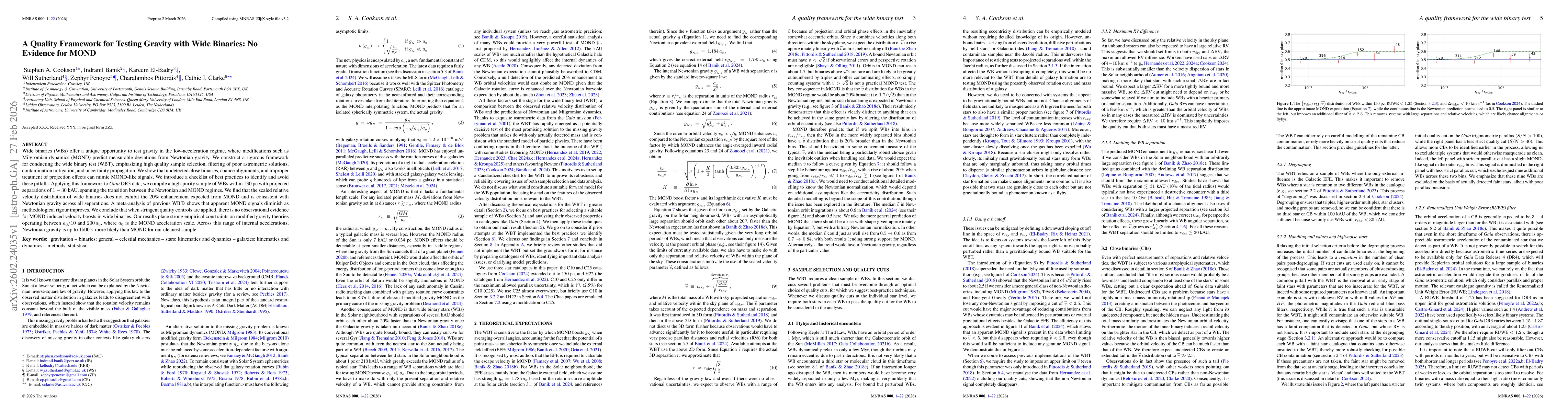 Thumbnail for A Quality Framework for Testing Gravity with Wide Binaries: No Evidence for MOND