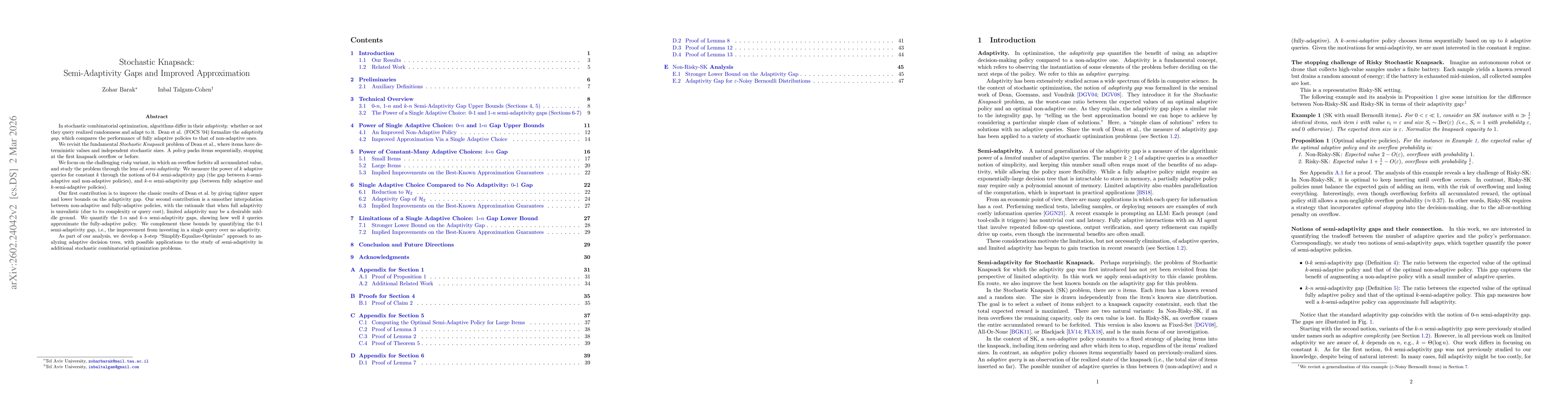 Thumbnail for Stochastic Knapsack -- Semi-Adaptivity Gaps and Improved Approximation