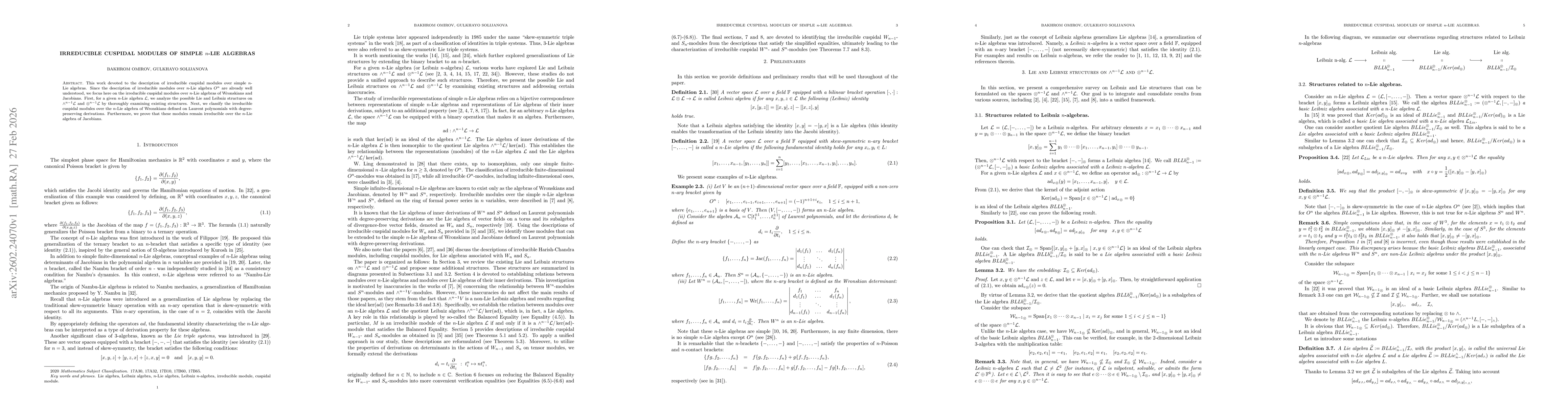 Thumbnail for Irreducible cuspidal modules of simple $n$-Lie algebras