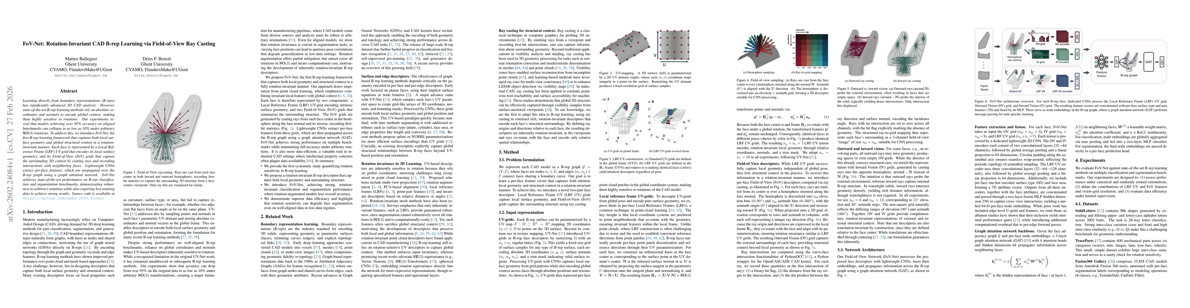 Thumbnail for FoV-Net: Rotation-Invariant CAD B-rep Learning via Field-of-View Ray Casting