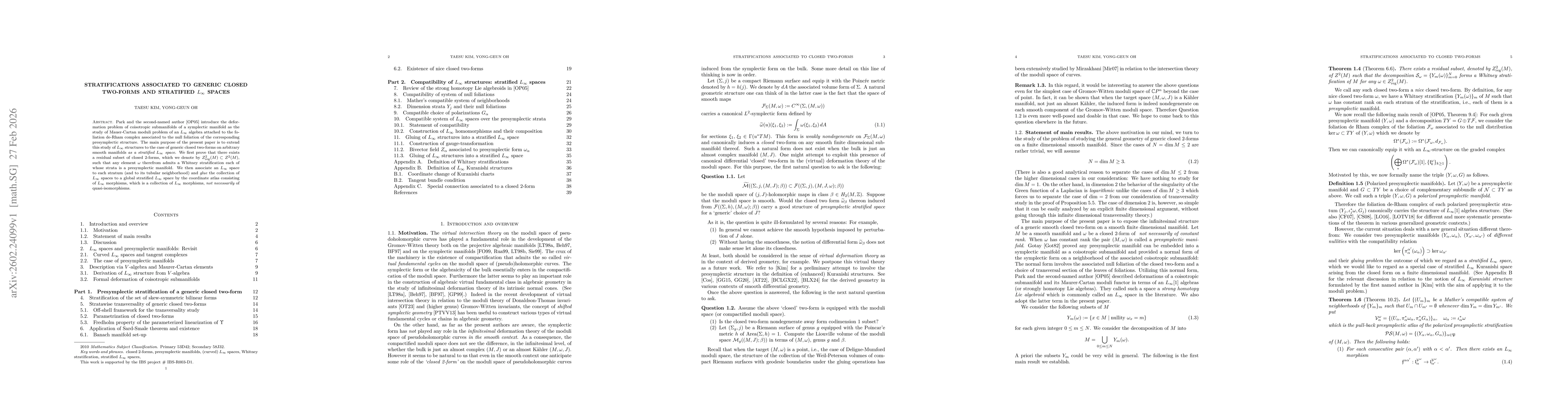 Thumbnail for Stratifications associated to generic closed two-forms and stratified $L_\infty$ spaces