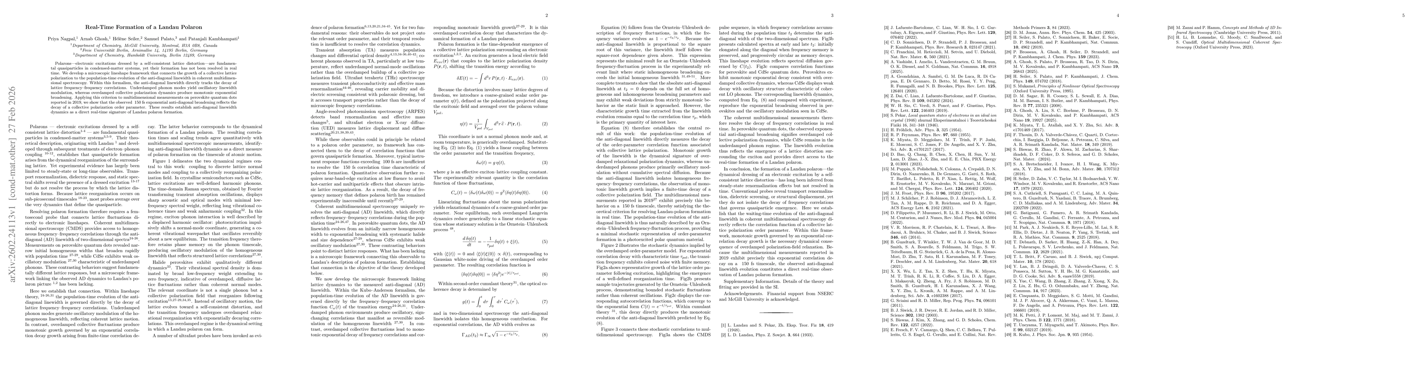 Thumbnail for Real-Time Formation of a Landau Polaron