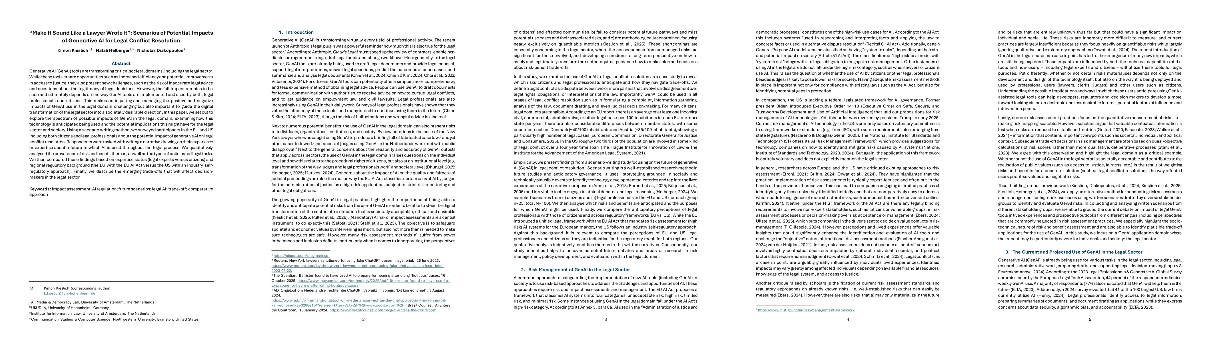 Thumbnail for "Make It Sound Like a Lawyer Wrote It": Scenarios of Potential Impacts of Generative AI for Legal Conflict Resolution
