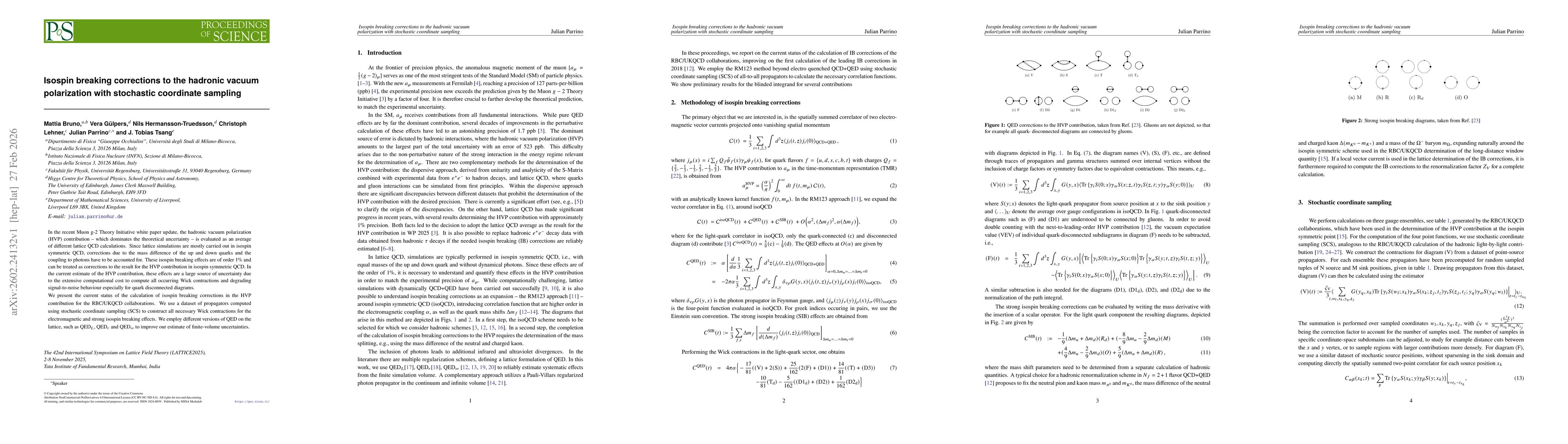Thumbnail for Isospin breaking corrections to the hadronic vacuum polarization with stochastic coordinate sampling
