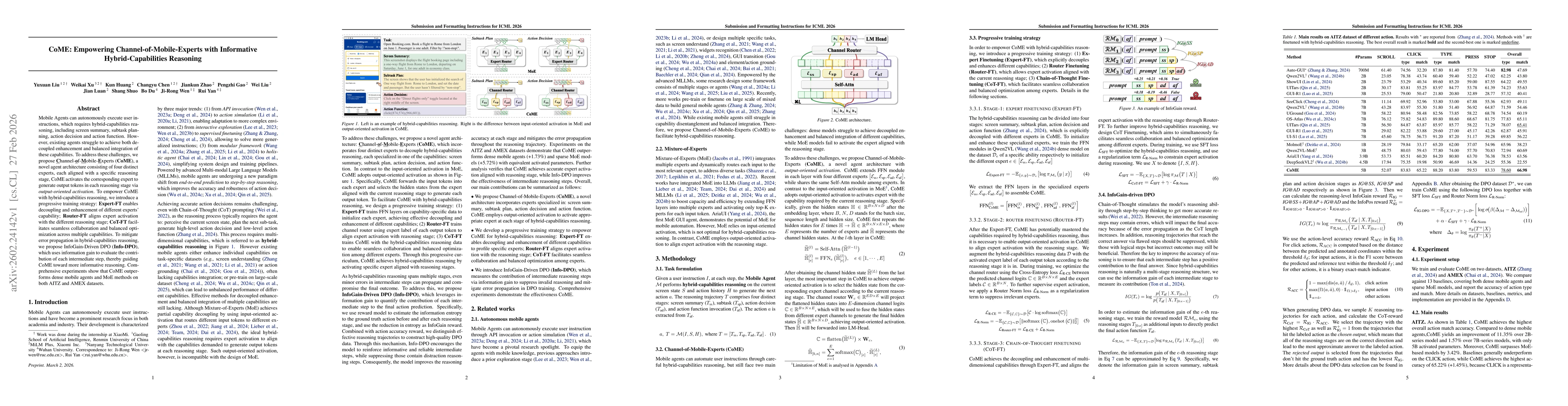 Thumbnail for CoME: Empowering Channel-of-Mobile-Experts with Informative Hybrid-Capabilities Reasoning