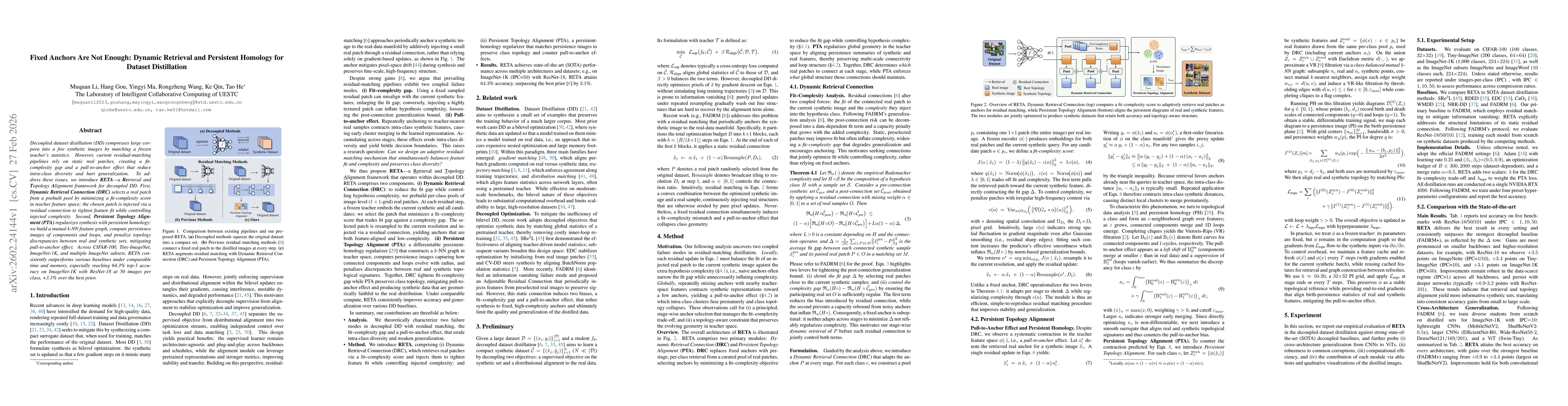 Thumbnail for Fixed Anchors Are Not Enough: Dynamic Retrieval and Persistent Homology for Dataset Distillation