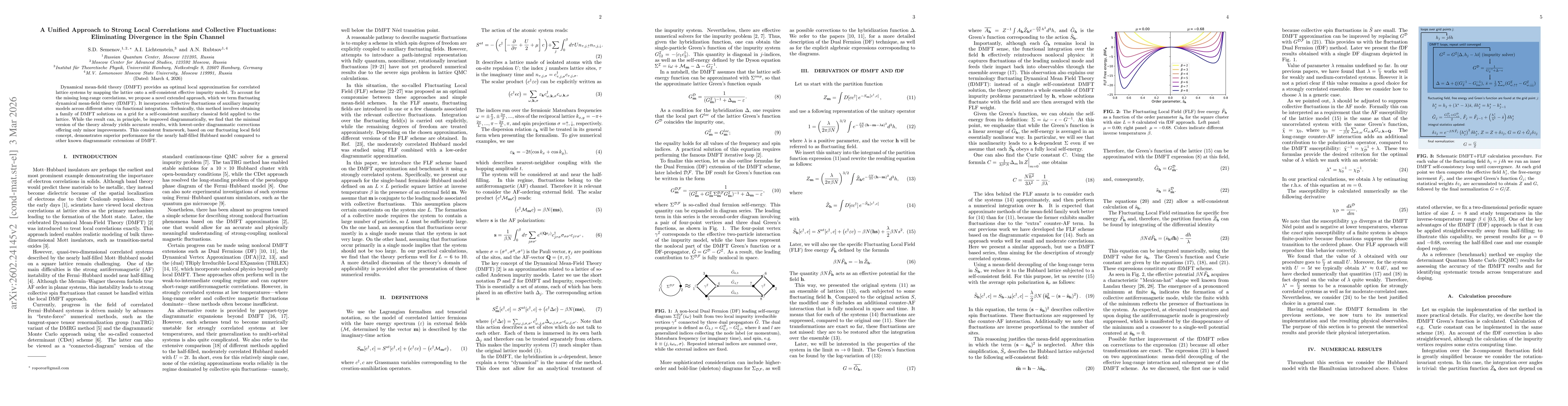 Thumbnail for A Unified Approach to Strong Local Correlations and Collective Fluctuations: Eliminating Divergence in the Spin Channel