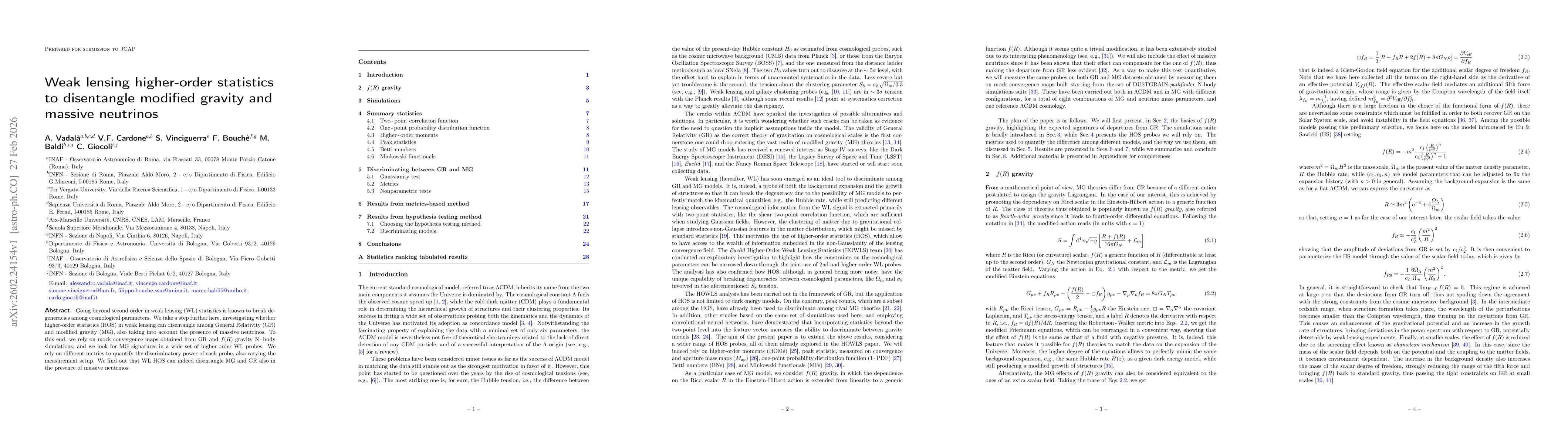 Thumbnail for Weak lensing higher-order statistics to disentangle modified gravity and massive neutrinos