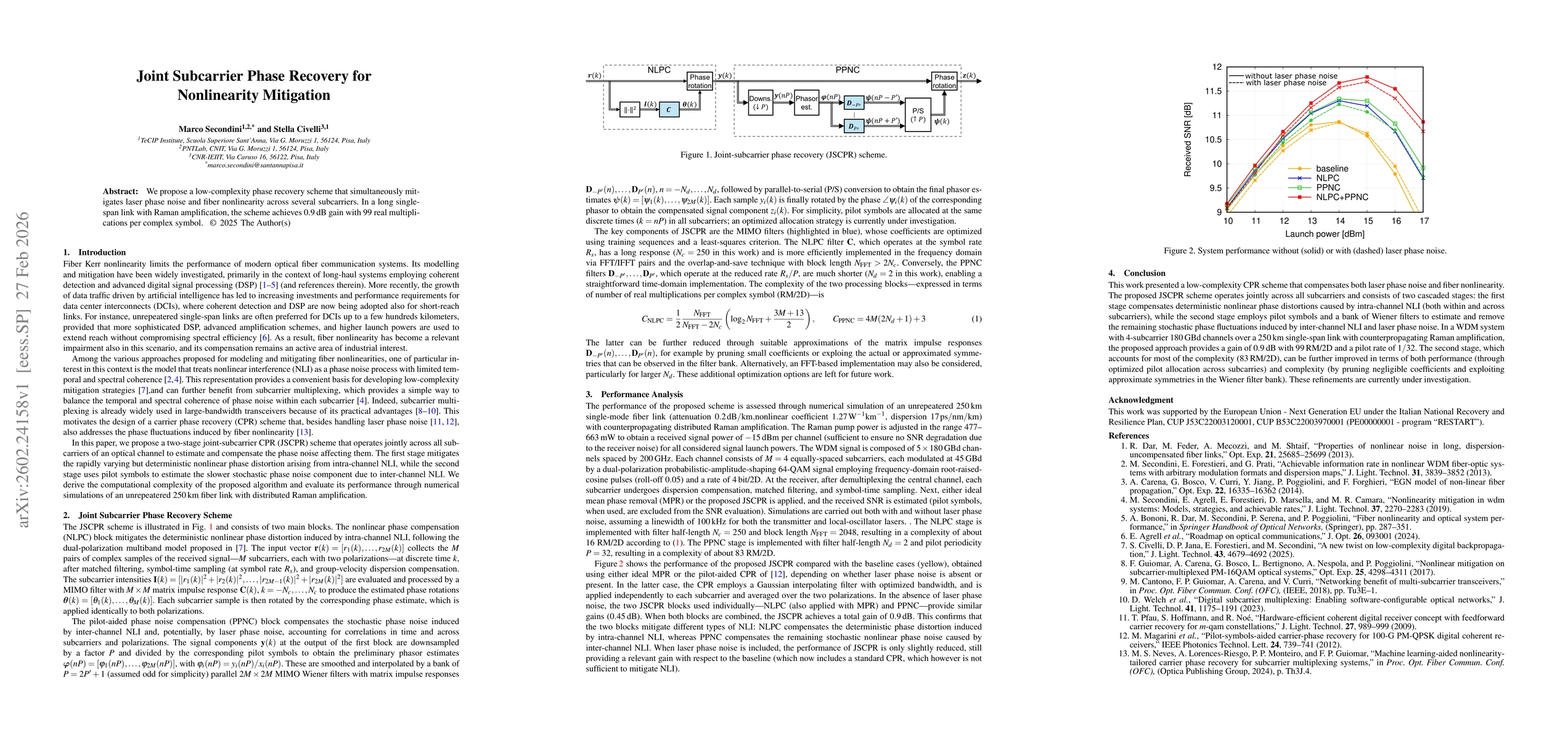Thumbnail for Joint Subcarrier Phase Recovery for Nonlinearity Mitigation