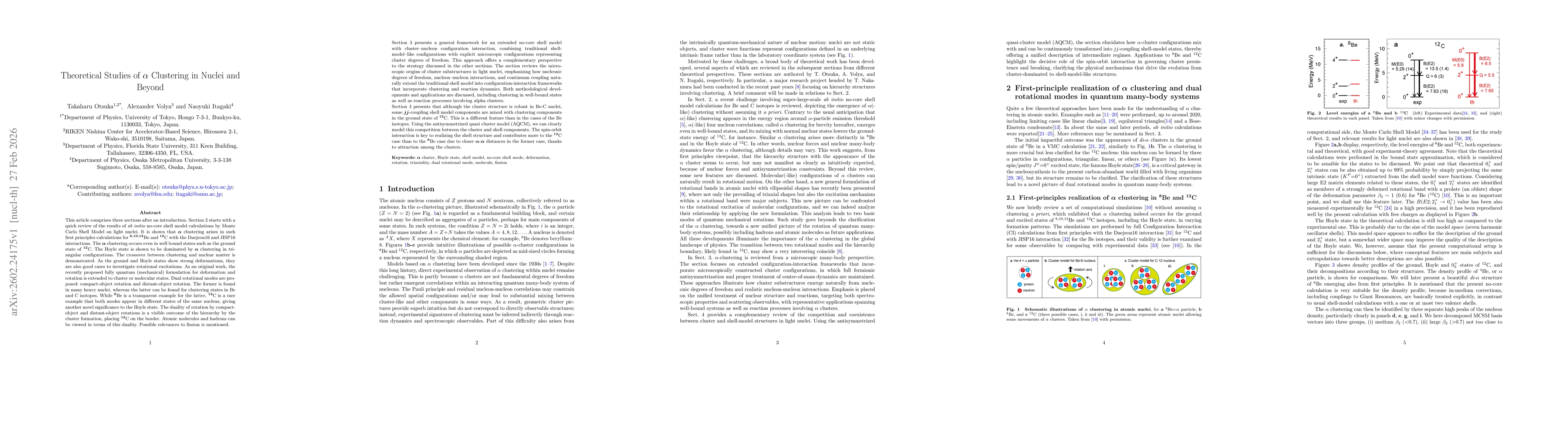 Thumbnail for Theoretical Studies of alpha Clustering in Nuclei and Beyond