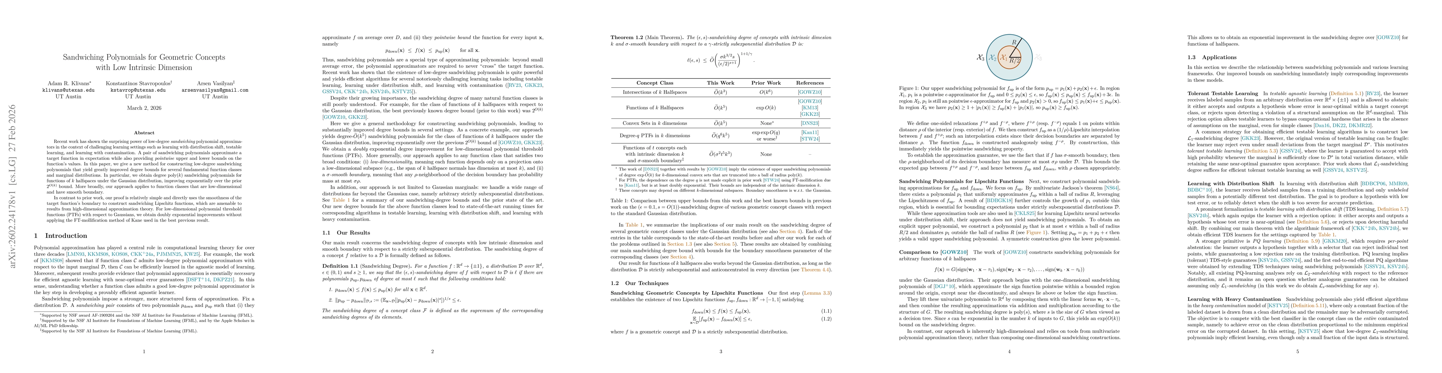 Thumbnail for Sandwiching Polynomials for Geometric Concepts with Low Intrinsic Dimension