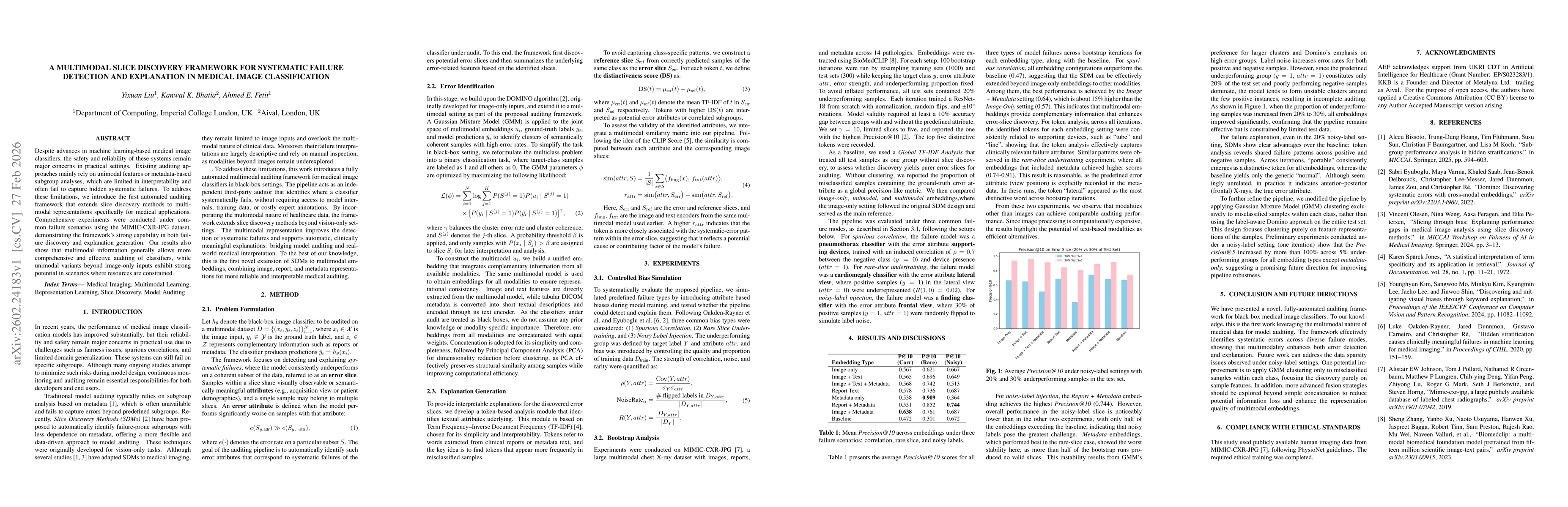 Thumbnail for A multimodal slice discovery framework for systematic failure detection and explanation in medical image classification