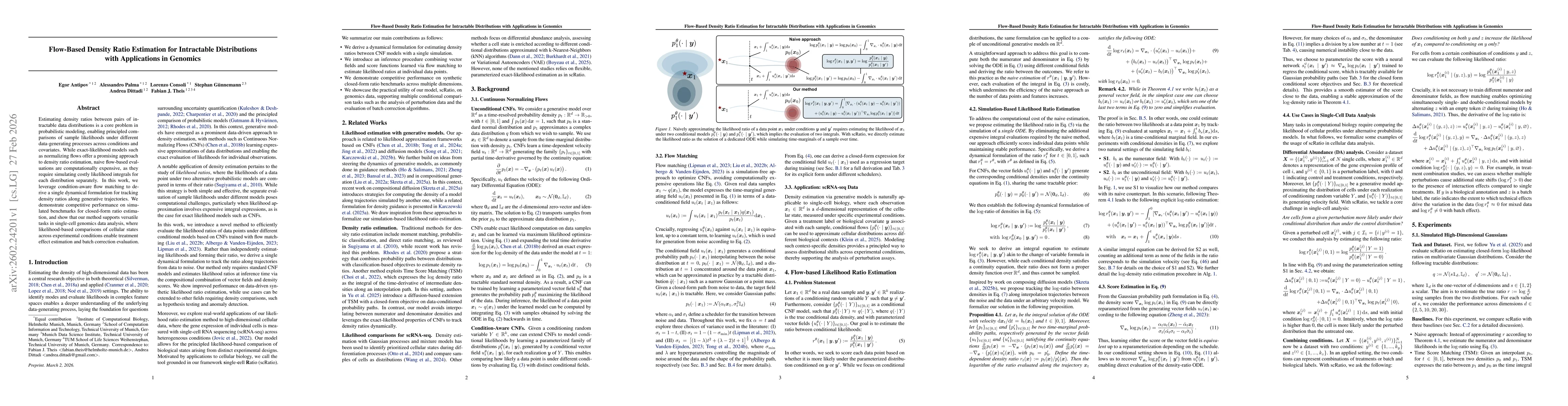 Thumbnail for Flow-Based Density Ratio Estimation for Intractable Distributions with Applications in Genomics