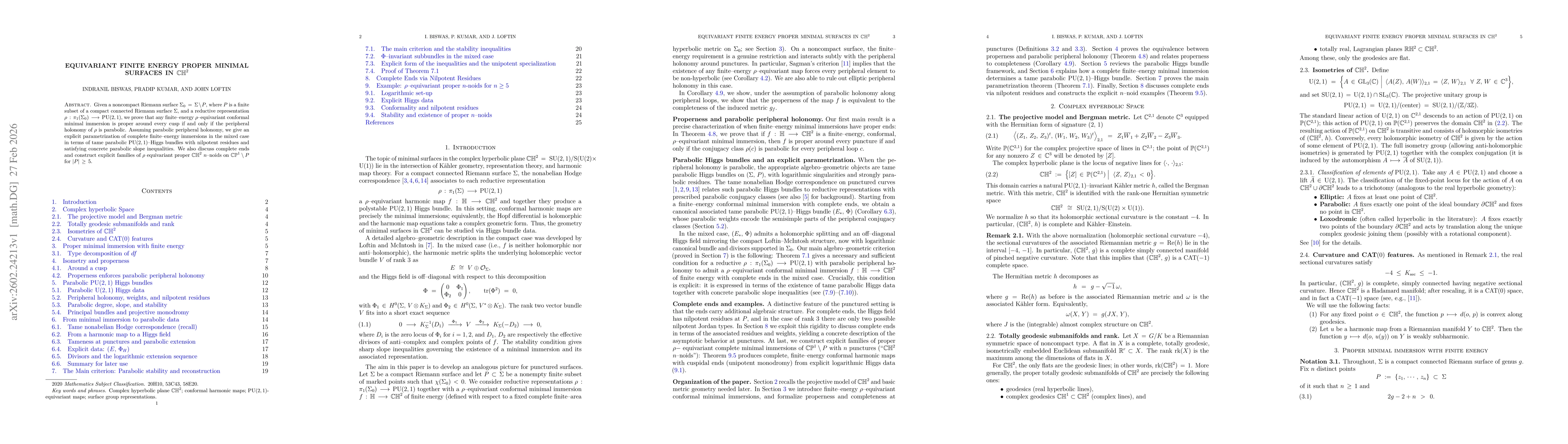 Thumbnail for Equivariant finite energy proper minimal surfaces in $\mathbb{CH}^2$