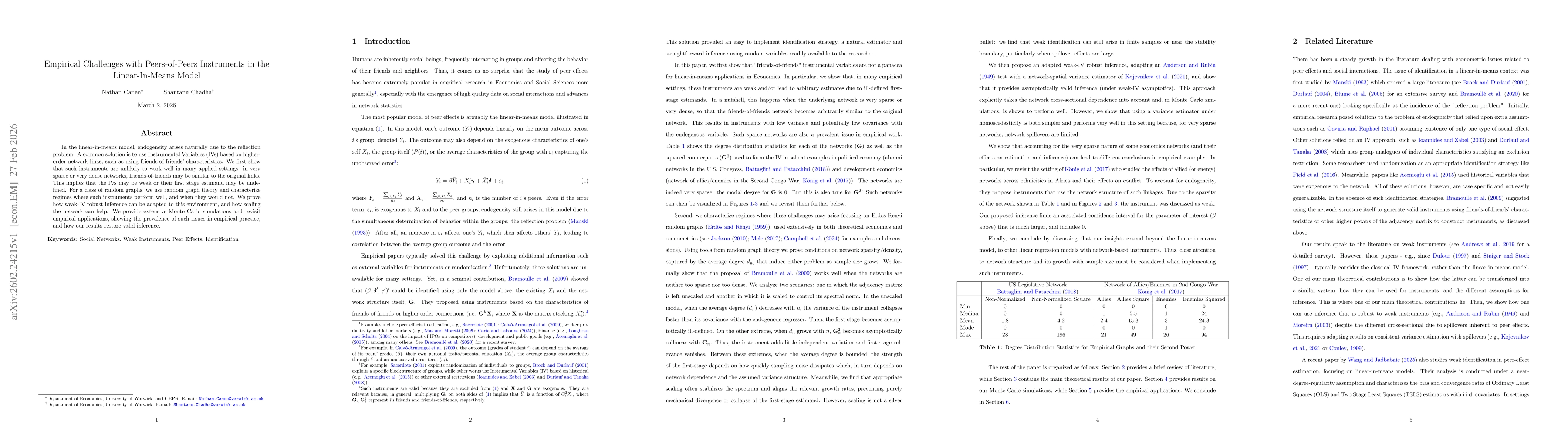 Thumbnail for Empirical Challenges with Peers-of-Peers Instruments in the Linear-In-Means Model
