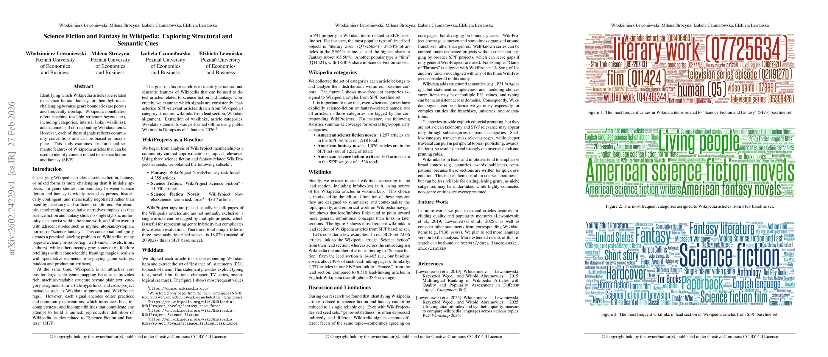 Thumbnail for Science Fiction and Fantasy in Wikipedia: Exploring Structural and Semantic Cues