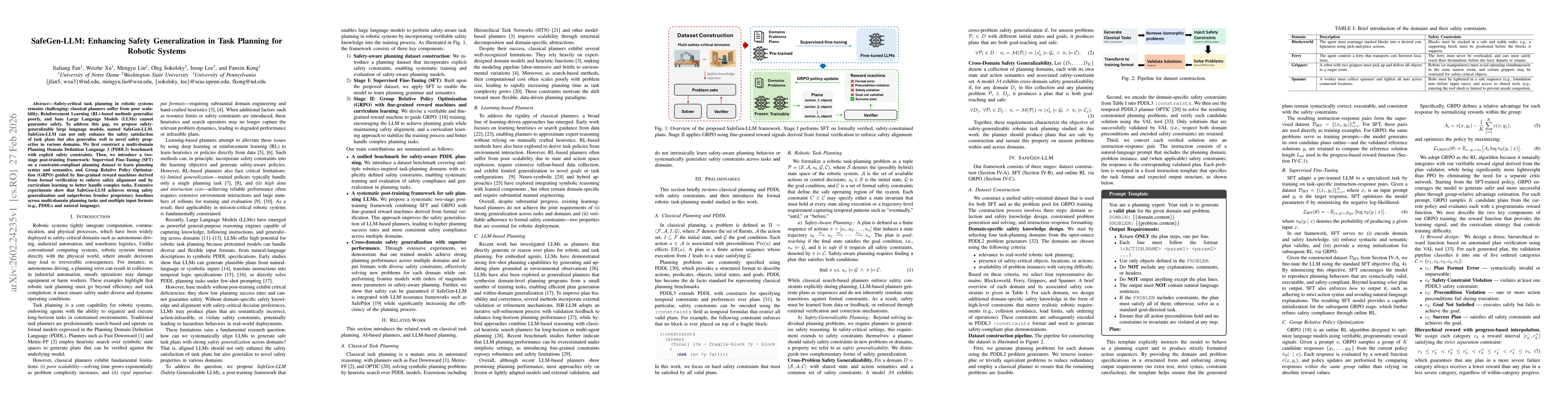 Thumbnail for SafeGen-LLM: Enhancing Safety Generalization in Task Planning for Robotic Systems