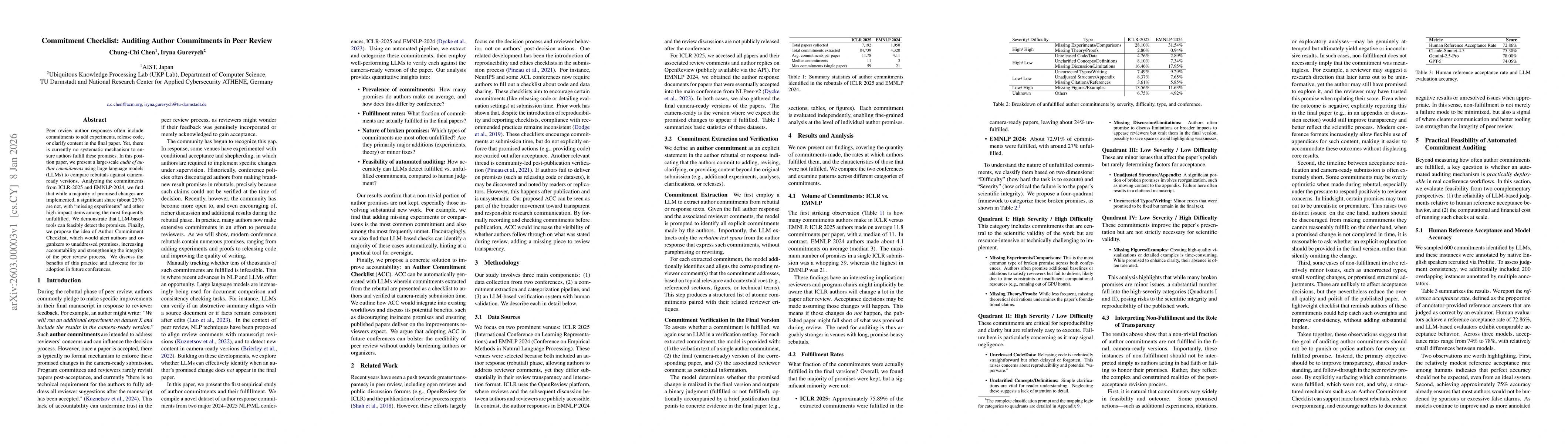 Thumbnail for Commitment Checklist: Auditing Author Commitments in Peer Review