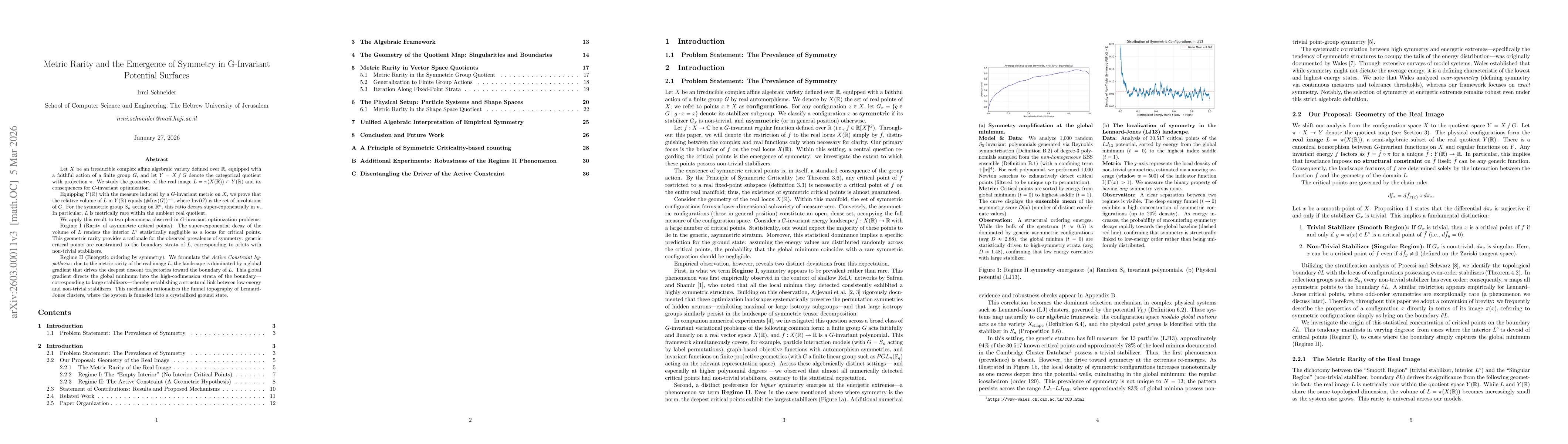 Thumbnail for Metric Rarity and the Rise of Symmetry in Invariant Optimization