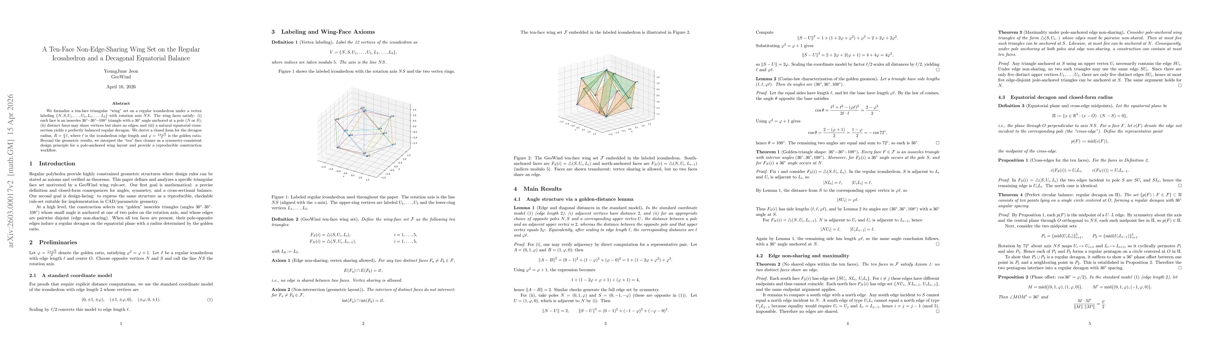 Thumbnail for A Ten-Face Non-Edge-Sharing Wing Set on the Regular Icosahedron and a Decagonal Equatorial Balance
