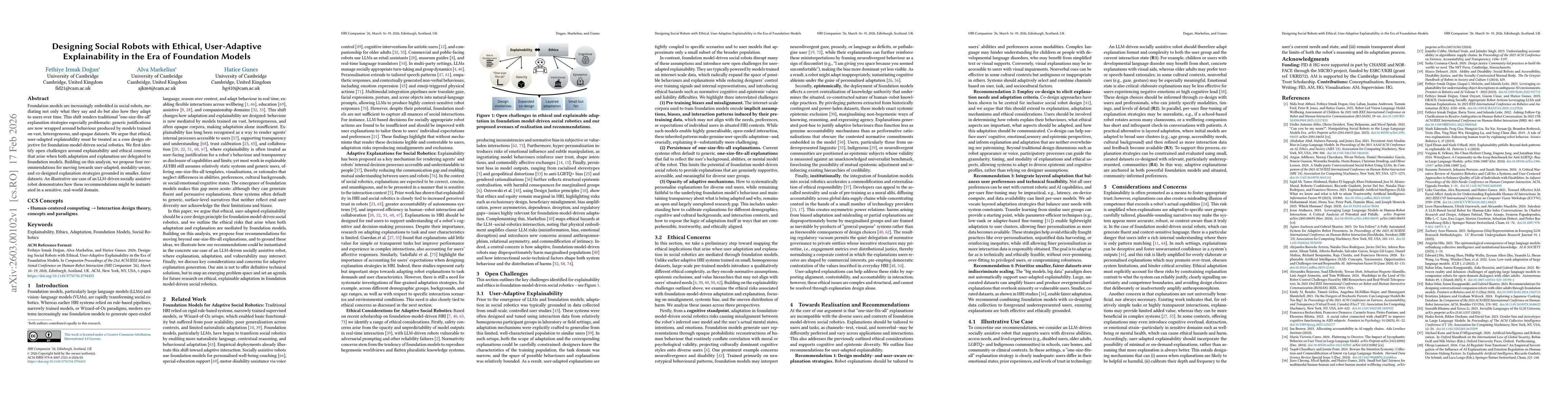 Thumbnail for Designing Social Robots with Ethical, User-Adaptive Explainability in the Era of Foundation Models