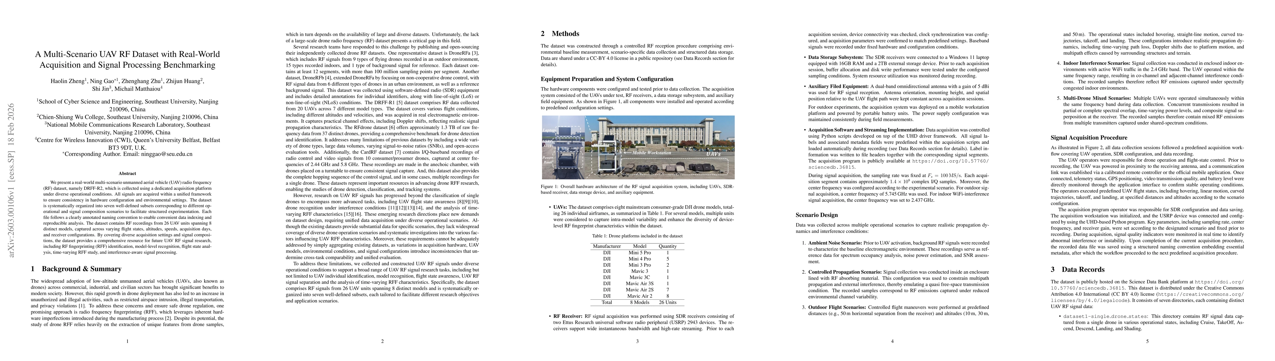 Thumbnail for A Multi-Scenario UAV RF Dataset with Real-World Acquisition and Signal Processing Benchmarking