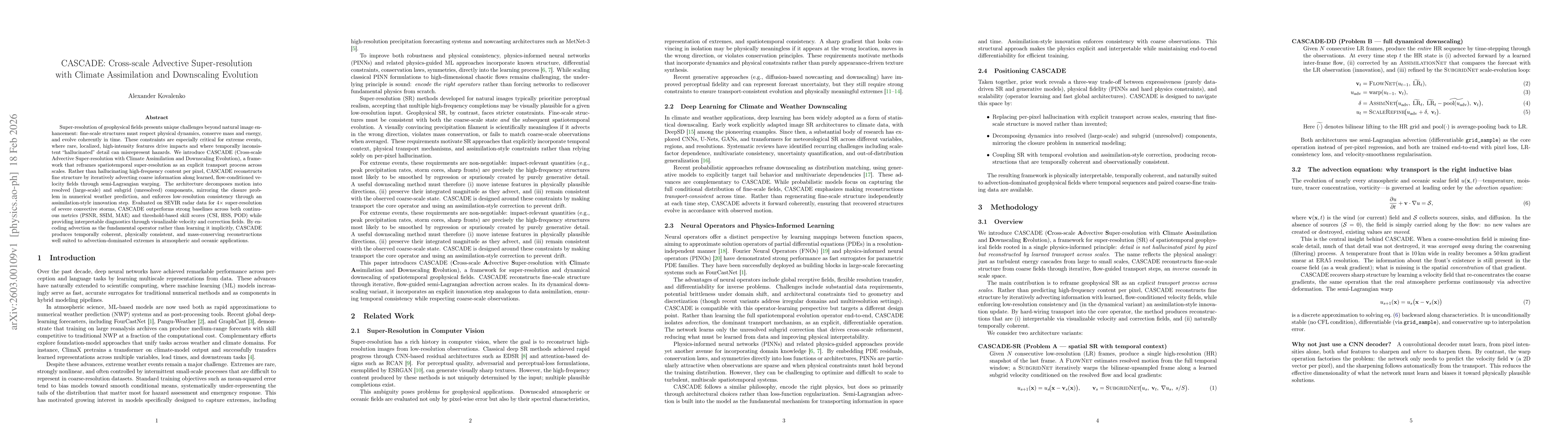 Thumbnail for CASCADE: Cross-scale Advective Super-resolution with Climate Assimilation and Downscaling Evolution