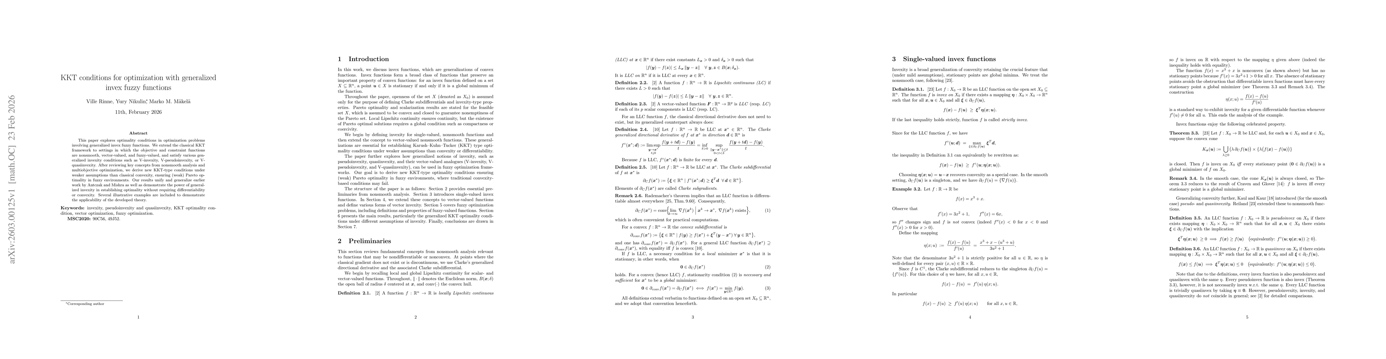 Thumbnail for KKT conditions for optimization with generalized invex fuzzy functions