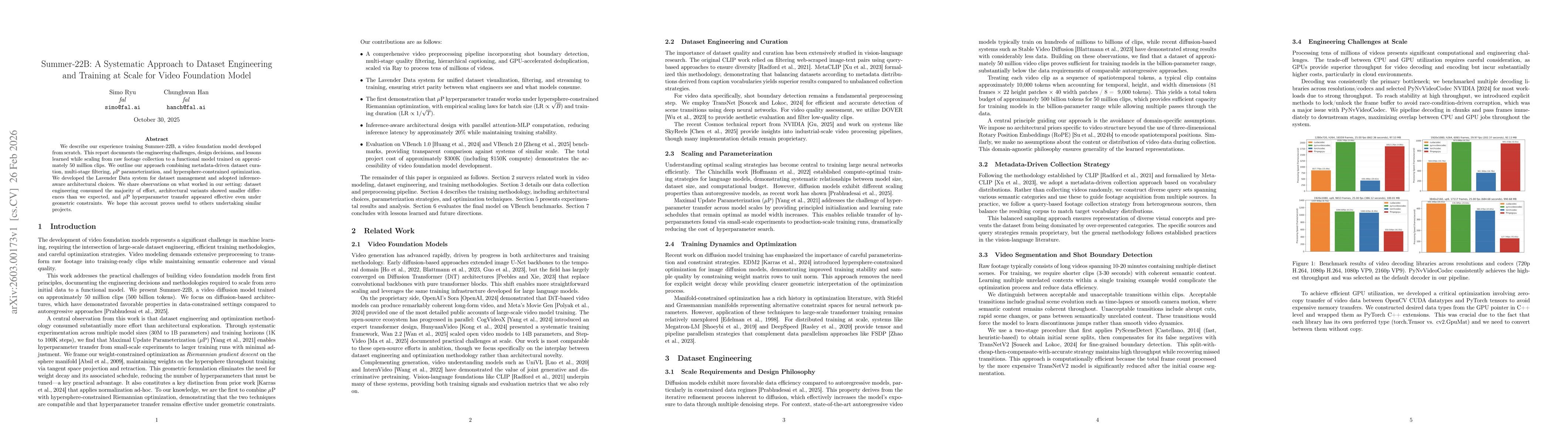 Thumbnail for Summer-22B: A Systematic Approach to Dataset Engineering and Training at Scale for Video Foundation Model