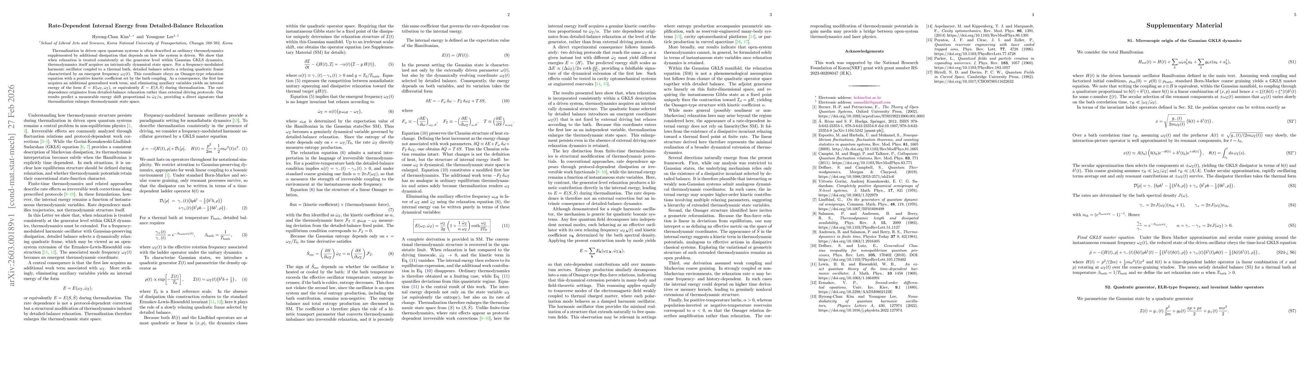 Thumbnail for Rate-Dependent Internal Energy from Detailed-Balance Relaxation