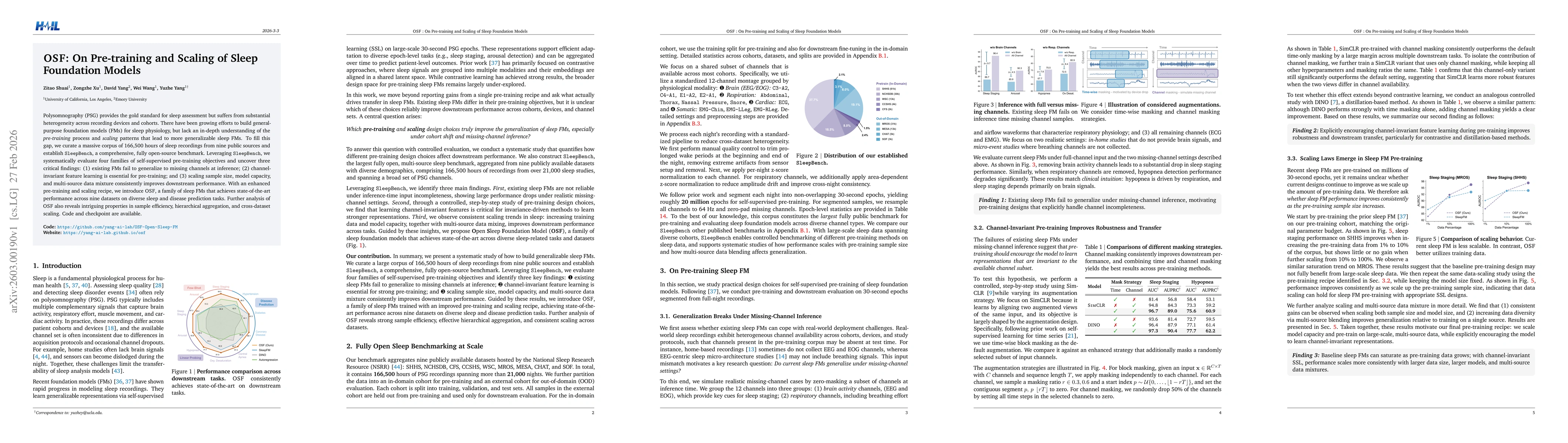 Thumbnail for OSF: On Pre-training and Scaling of Sleep Foundation Models