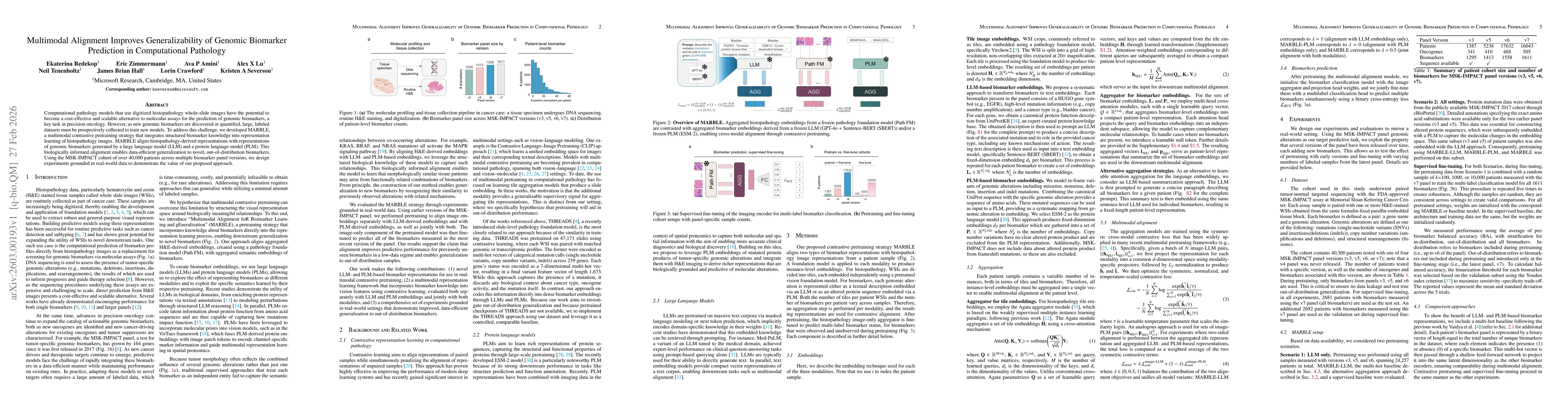 Thumbnail for Multimodal Alignment Improves Generalizability of Genomic Biomarker Prediction in Computational Pathology