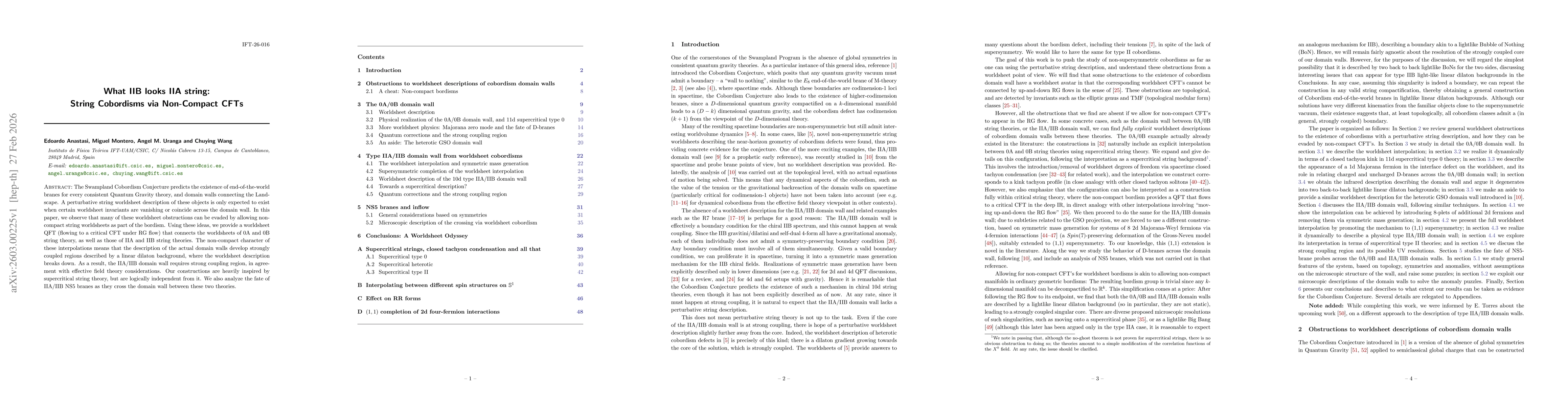 Thumbnail for What IIB looks IIA string: String Cobordisms via Non-Compact CFTs