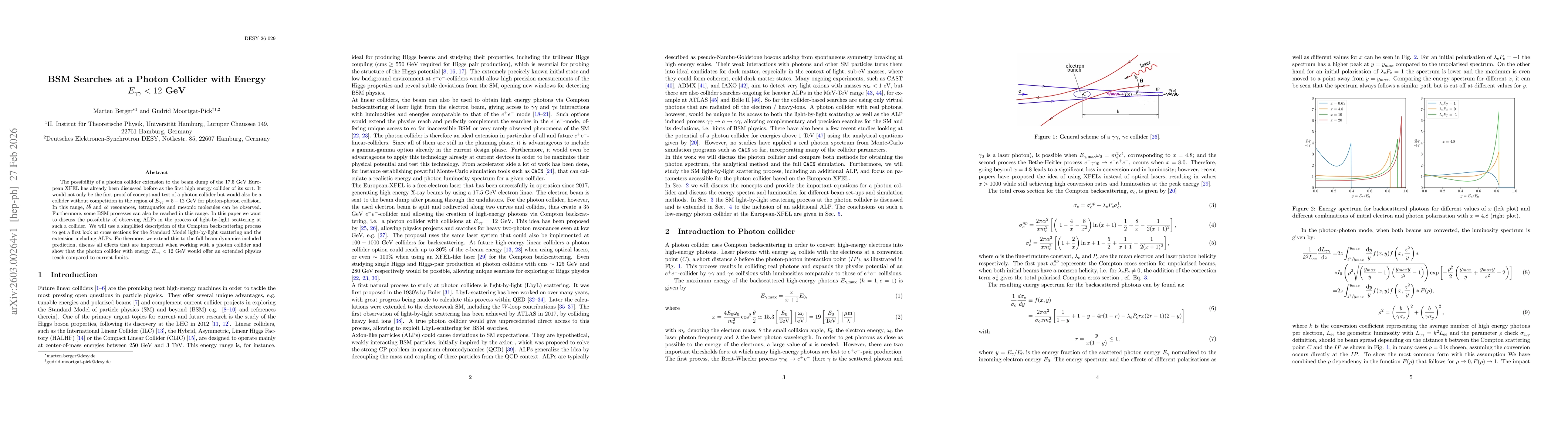 Thumbnail for BSM Searches at a Photon Collider with Energy $E_{γγ}< 12$ GeV