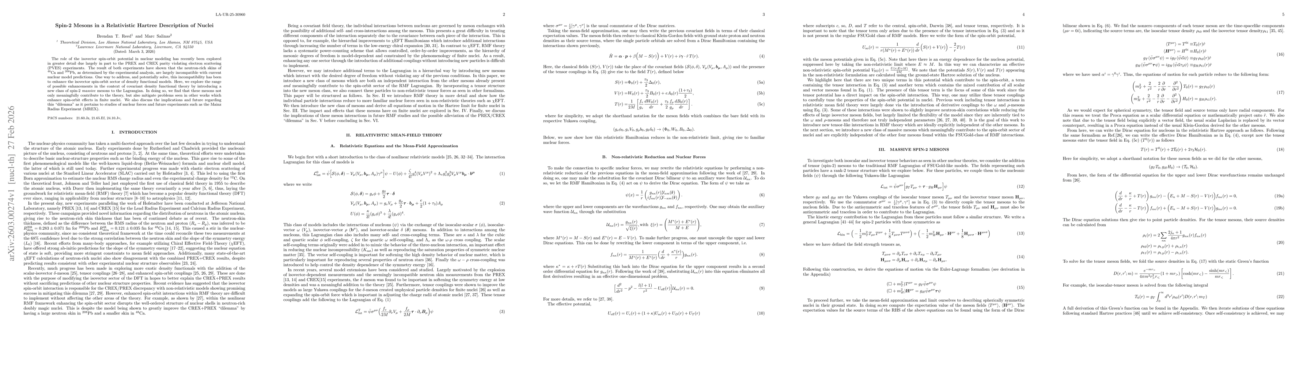 Thumbnail for Spin-2 Mesons in a Relativistic Hartree Description of Nuclei