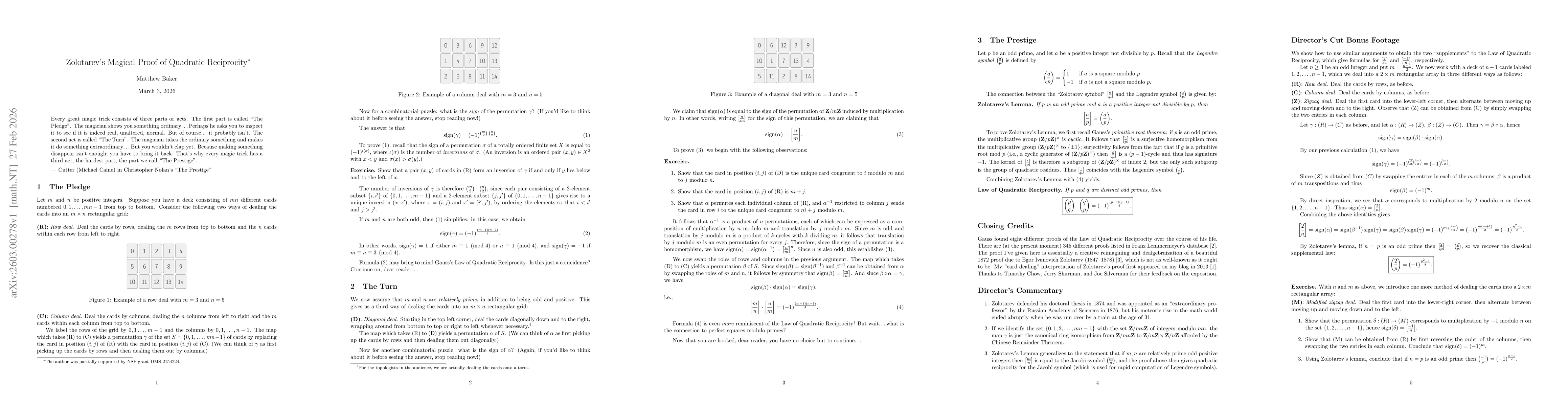 Thumbnail for Zolotarev's Magical Proof of Quadratic Reciprocity